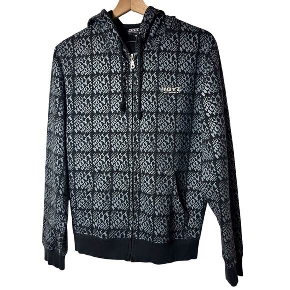 HOYT GENUINE HOYT APPAREL GREY BLACK ZIP UP JACKET SIZE MEDIUM - Picture 1 of 4